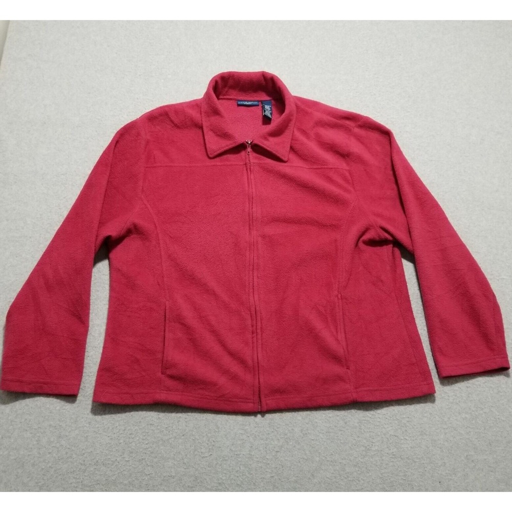 Nick & Sarah Fleece Jacket Womens 3X Pink‎ Pockets Full Zip Casual